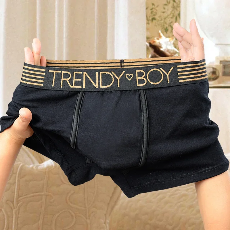 New TRENDY BOY Boxer Panties Pure Cotton Sports Men Boxers Shorts Large Size Breathable Mens Underwear Man Size Plus L-6XL