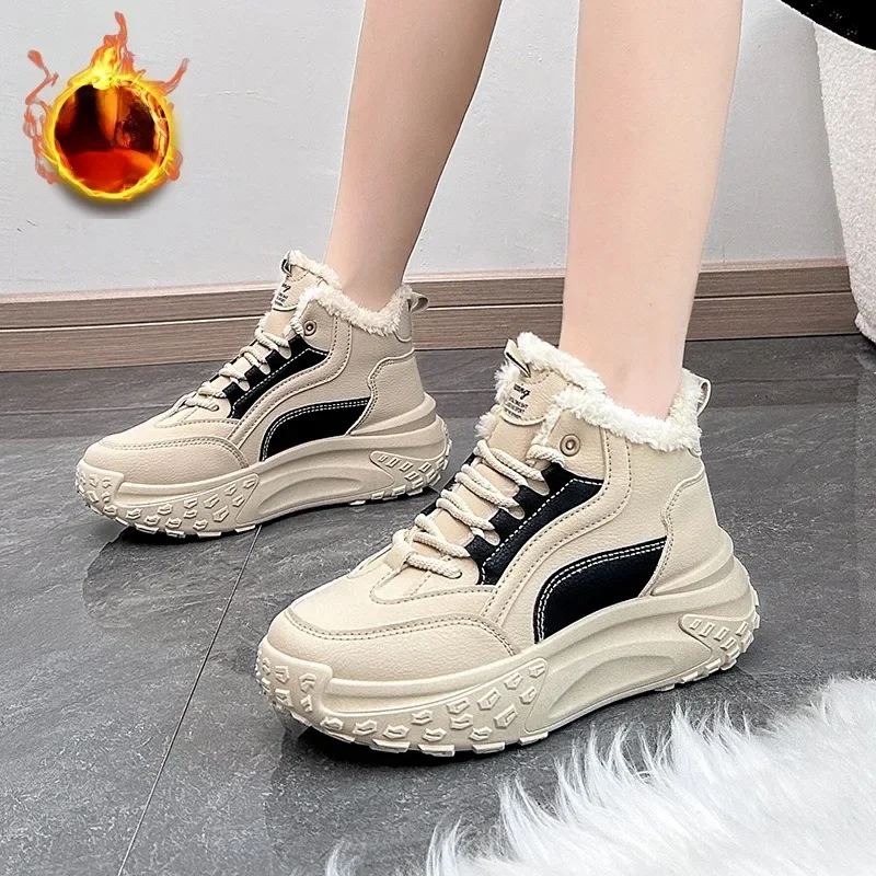 

Casual Snow Boots 2024 New Women's Shoes Winter High-top Padded Women's Shoes Warm Outdoor Thick Bottom Womens Shoes for Cold