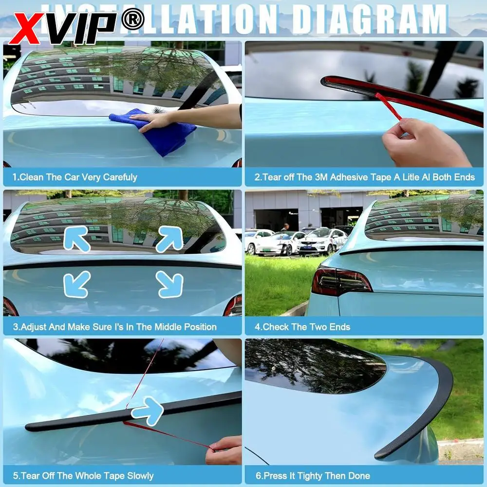 XVIP Spoiler najnowszy dla Model3 Highland 2024 tylne spojlery skrzydła dla Tesla Model Y 2021-2024 akcesoria samochodowe dla Model3 17-23 — zdjęcie 7