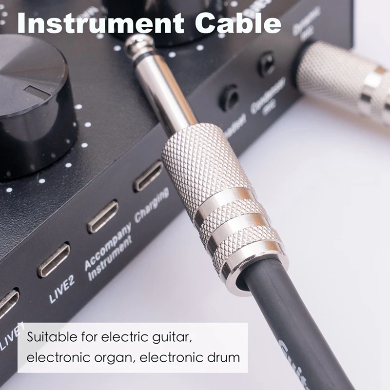 Guitar Instrument Cable Electric Guitar Cord 6.35Mm Mono Plug Connect Cable For Guitar Bass Drum Audio Device, 5 Meter image 3