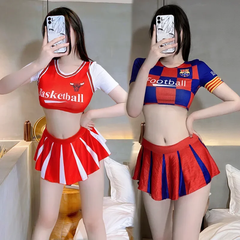 Fashion Football Baby Student Uniform Cute Set Sexy Dynamic Spring Cheerleader Uniform Nightdress Women Nightgown Sleep Dress