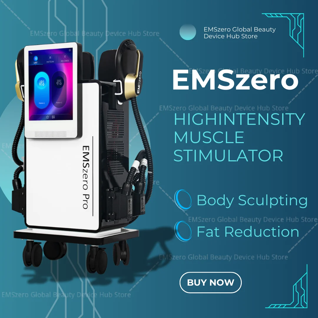 EMSZERO PRO Power 6500W EMS+EMT/RF Body Sculpt Machine 4 Handle Pelvic Pad Optional Ems Muscle Stimulator