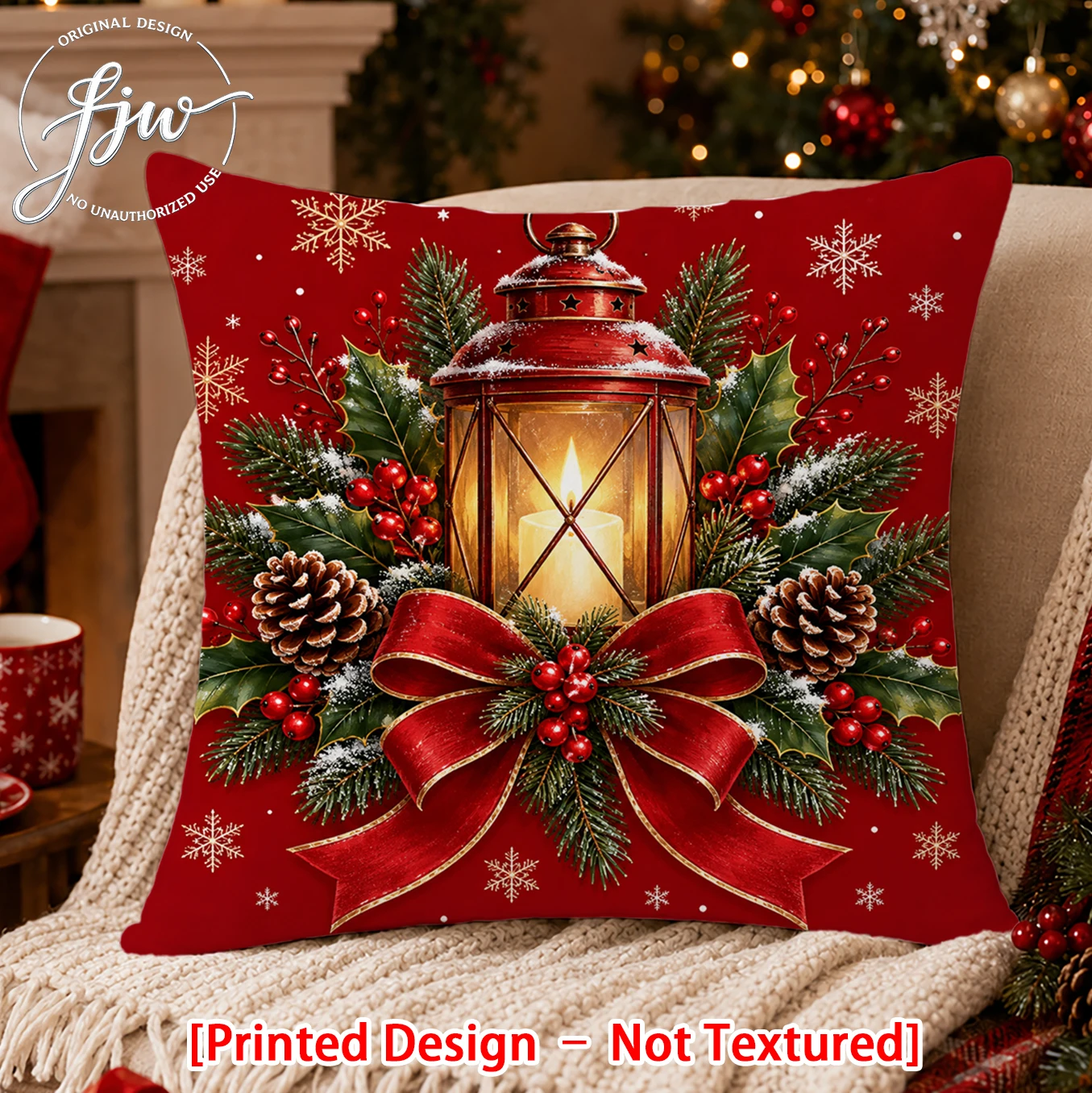 1pc Christmas Throw Pillow Covers Winter Holiday Cushion Covers for Sofa Bedroom