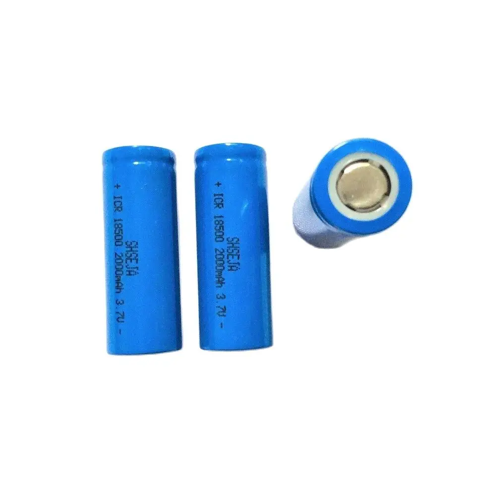 3.7V 2000Mah rechargeable Battery 18500 battery 3.7V For lashlight Wholesale Safe Li-Ion