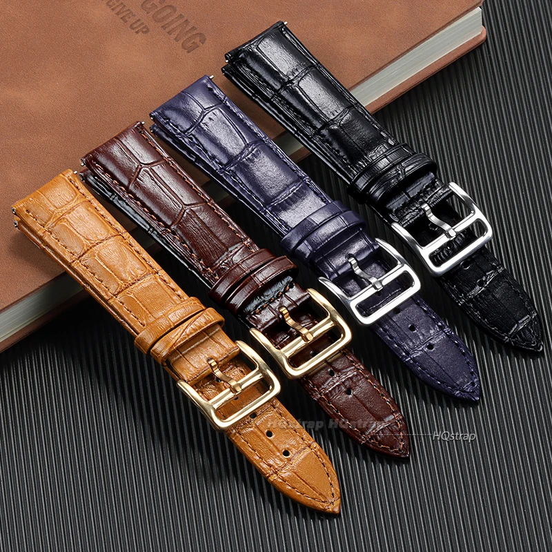 Watchband Genuine Leather Straps for Seiko 16 18 19 20 21 22mm Quick Release High Quality Wrist Strap for Rolex Universal Belt