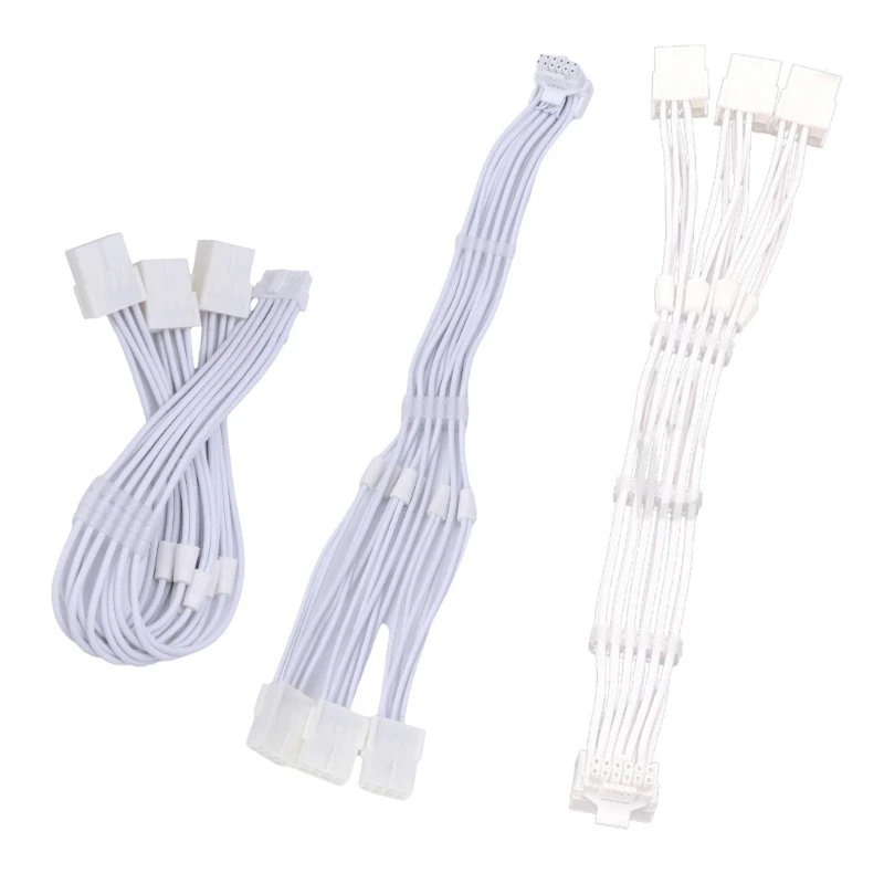 3x 8Pin Female to 12VHPWR PCIE 5.0 16Pin ATX3.0 Modular Cable for RTX40 Series Graphics Cards Reliable Connection Cord