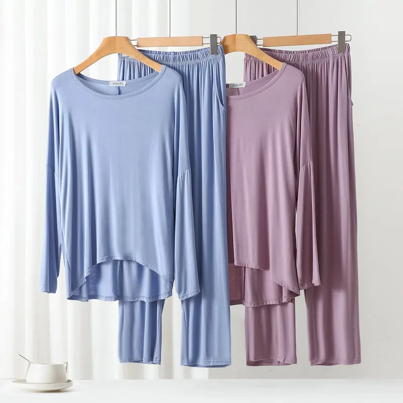 Pyjama Femme New Long Sleeved Shirt Pajamas For Women Autumn Winter Modal Sleepwear Suit Loose Comfortable Home Wear Clothing