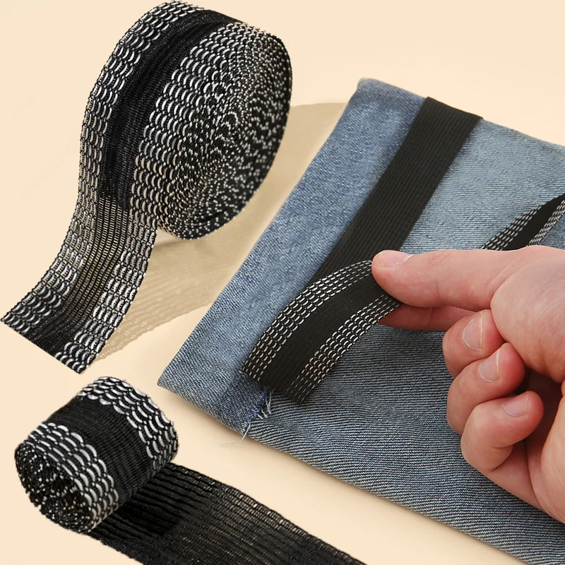 Autocollants de raccourcissement de bord de pantalon de repassage auto-adhésifs, bandes de pâte de pantalon, ourlet de surintendant de jeans, manches de patch, longueur couvertes