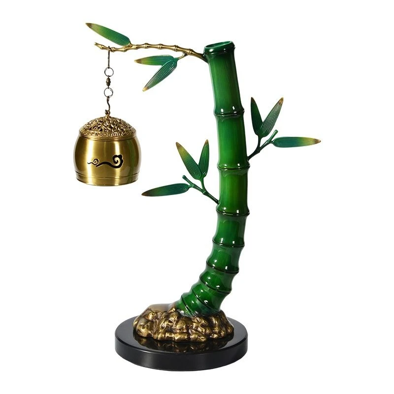 

"Rising High" Bamboo Incense Burner Copper Ornament Home Decorations Living Room Entrance Office Gifts
