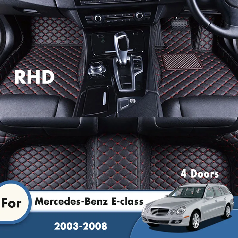 

RHD Leather Carpets For Mercedes-Benz E-class W211 4 Doors 2008 2007 2006 2005 2004 2003 Car Floor Mats Car Accessories Interior