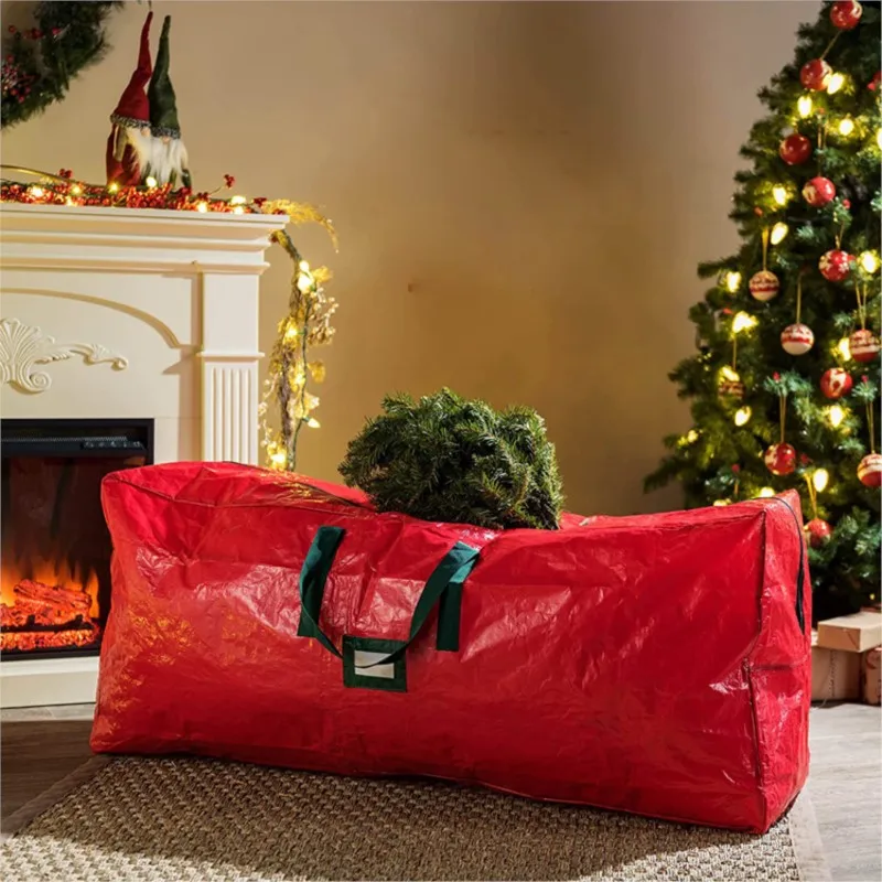 

2025 New Arrival Creative 2 Color Christmas Tree Storage Bag Multi Size Woven Bag Outdoor Home Waterproof Storage Bag 1PCS LI170