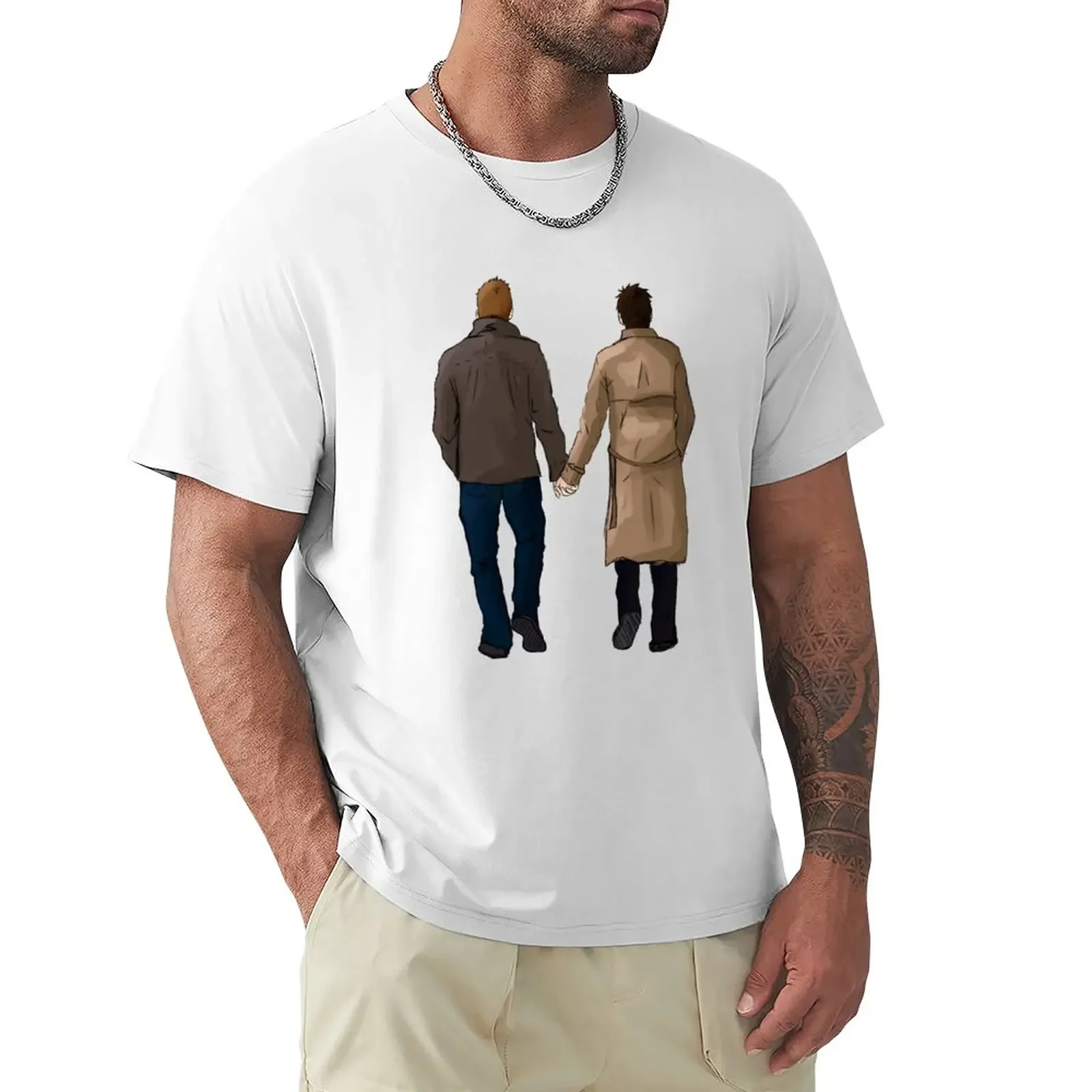 Destiel - Hand Holding T-Shirt cute clothes sports fans sweat mens plain t shirts