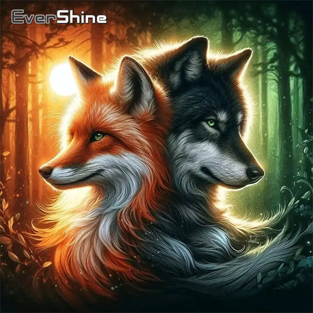 Evershine Diamant-Gemälde, Hund, Tier, Cartoon, komplett, quadratisch, rund, Diamant-Mosaik, Badezimmer, DIY-Bastelset, Heimdekoration