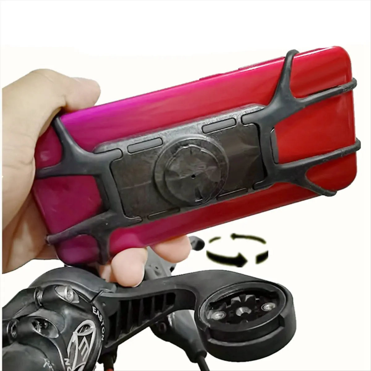 A50U Universal Rotating Silicone Bicycle Mobile Phone Holder Motorcycle Handlebar Holder for 4.0-7.5 Inch Phone