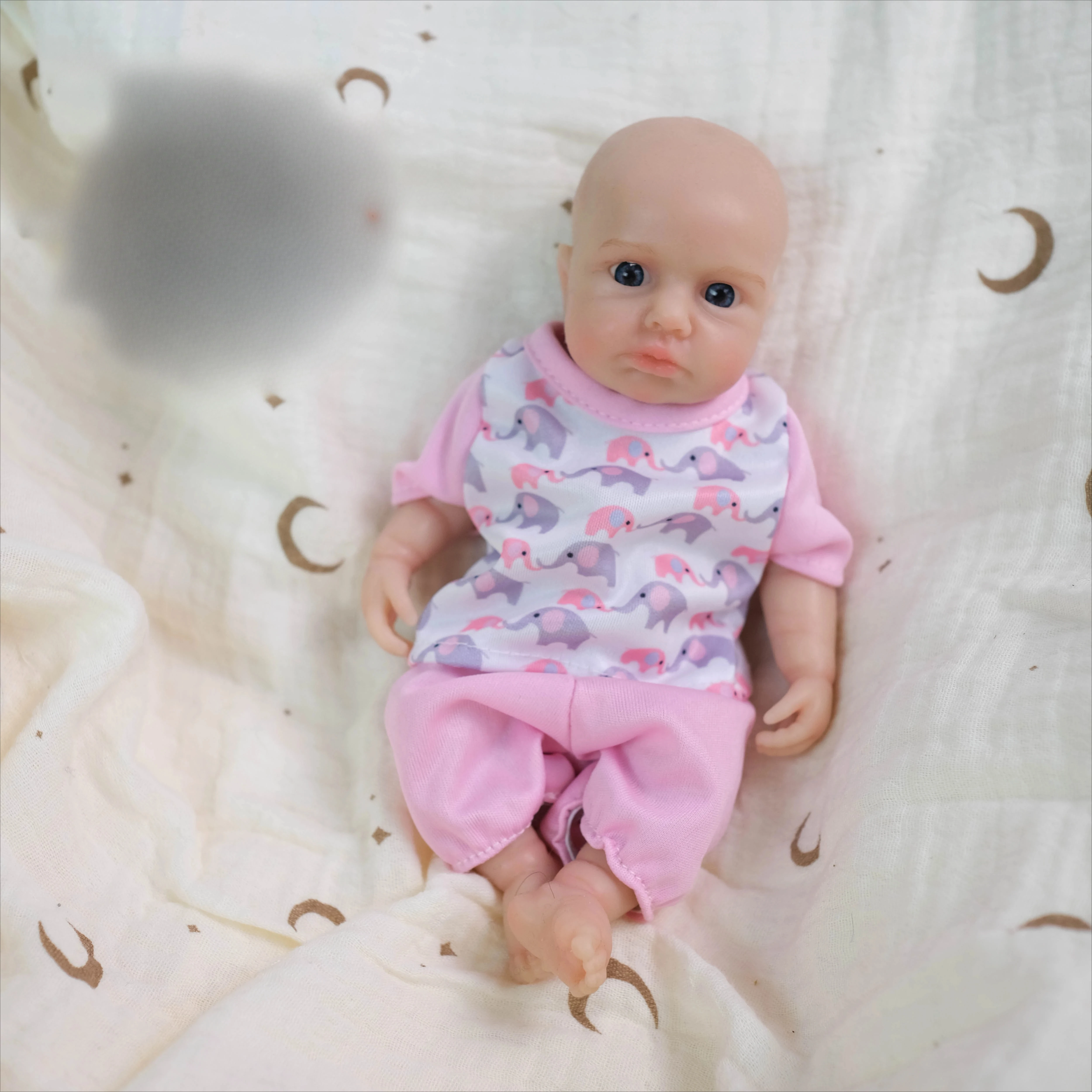 NPK 8''Handmade High Quantity Solid Super Soft Elastic Loulou Awake Mini Girl Hand Painting Collectible Lifelike Art Doll