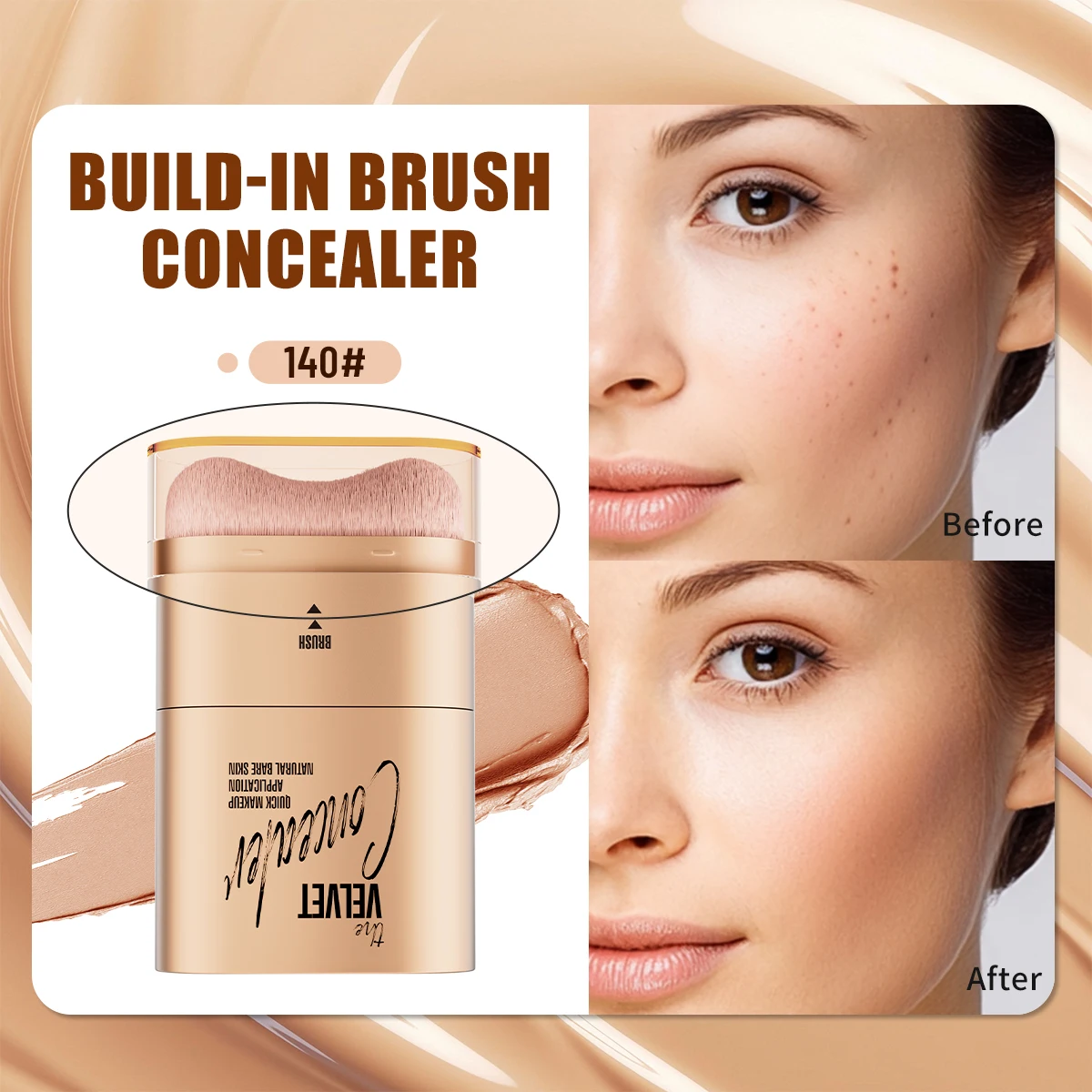 Face Foundation Contour Stick Long-wear Lightweight Brighten Stick Face Concealer Blemish Contouring Beauty Makeup