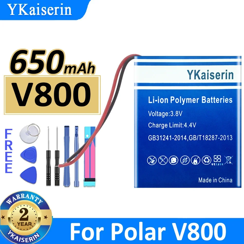 YKaiserin Battery 502530 (2line) 650mAh for Polar V800 Sport Watch for Datakam G5 Real Rro Portable Batteries Warranty Track NO