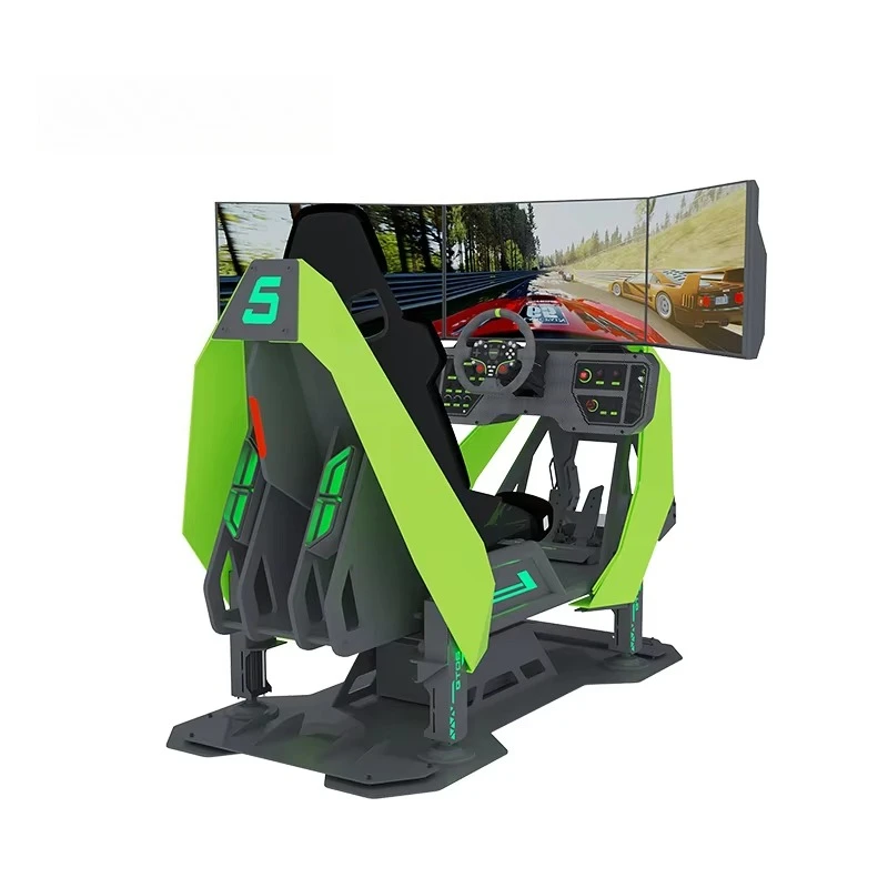 Renixsim Sim Race Center 3 Screen Esports Coin Operate One Key to Start Full Motion Driving Experience Simulator