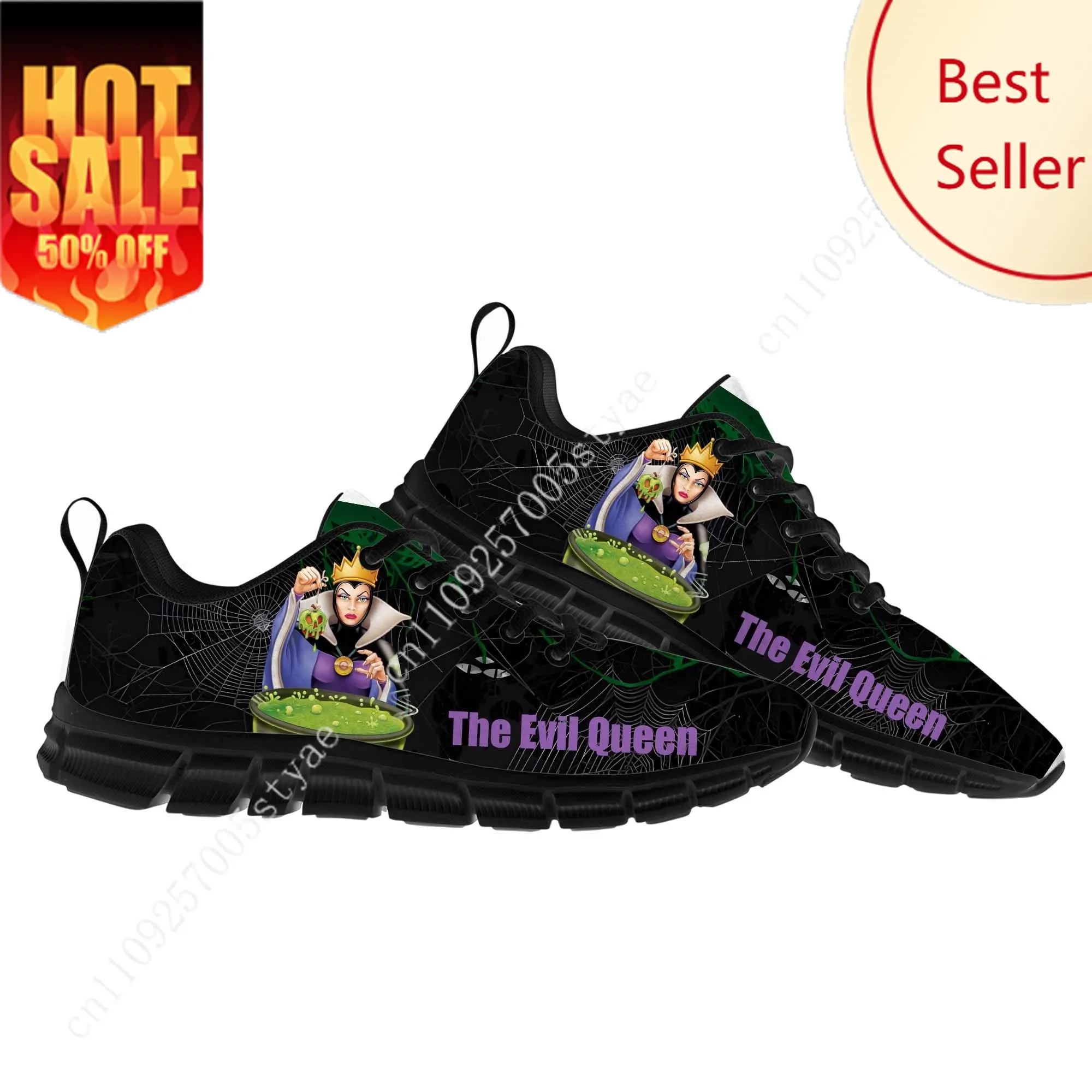 

The Evil Queen Sports Shoes Disney Cartoon Decorate Sneakers Design Your Logo Text Party Holiday Gifts Custom Shoe