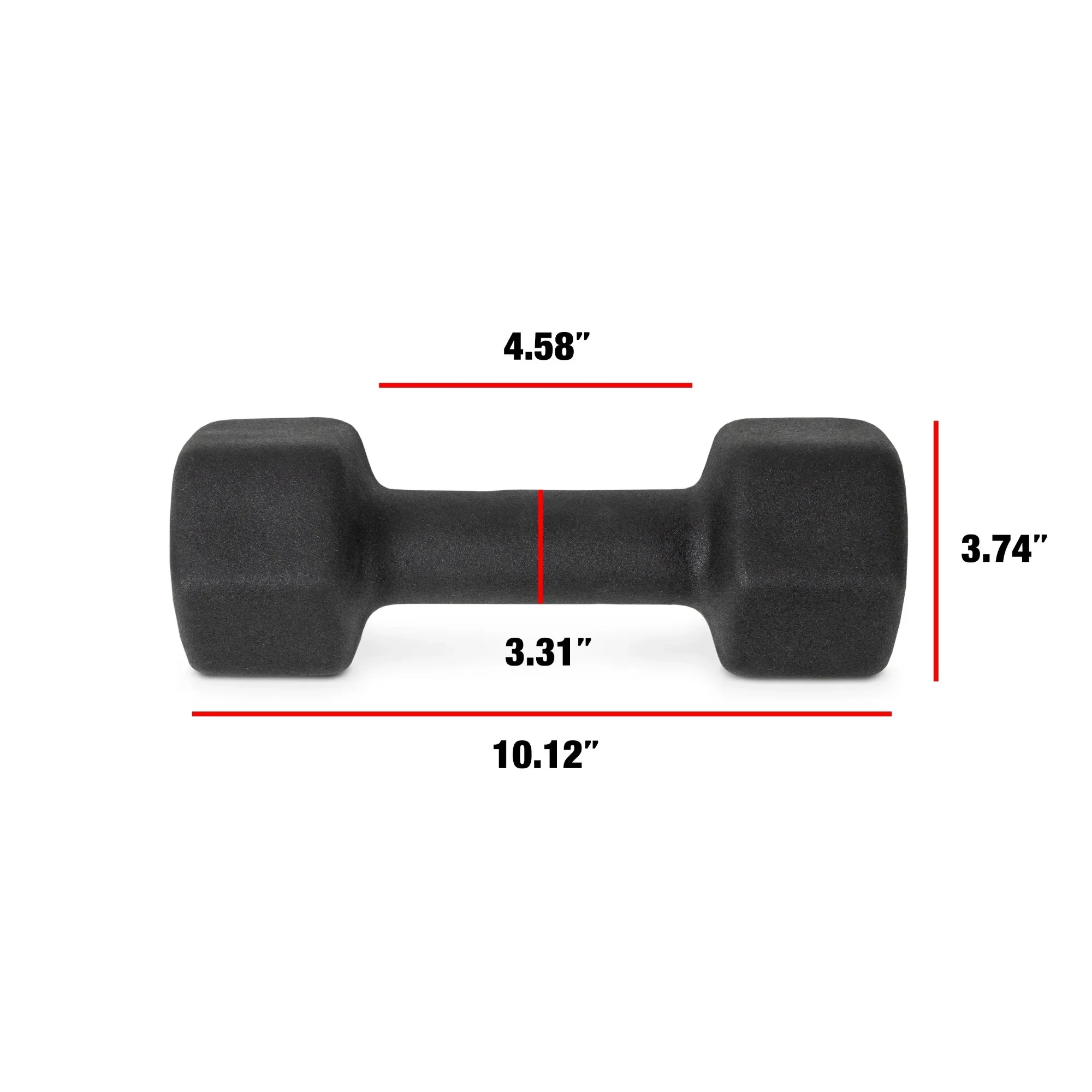 Par de halteres de neoprene preto de 12 lb, pesos de mão com aderência antiderrapante para academia em casa, fitness e treinamento de força leve