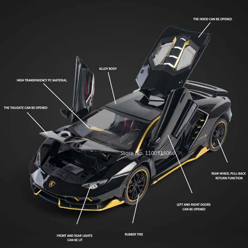 1/24 Lambo LP770-4 Legierung Gießt Druck Spielzeug Auto Modelle Metall Off-Road Fahrzeuge 4 Türen Geöffnet Mit Pull Zurück Sammlerstücke spielzeug Für Kinder