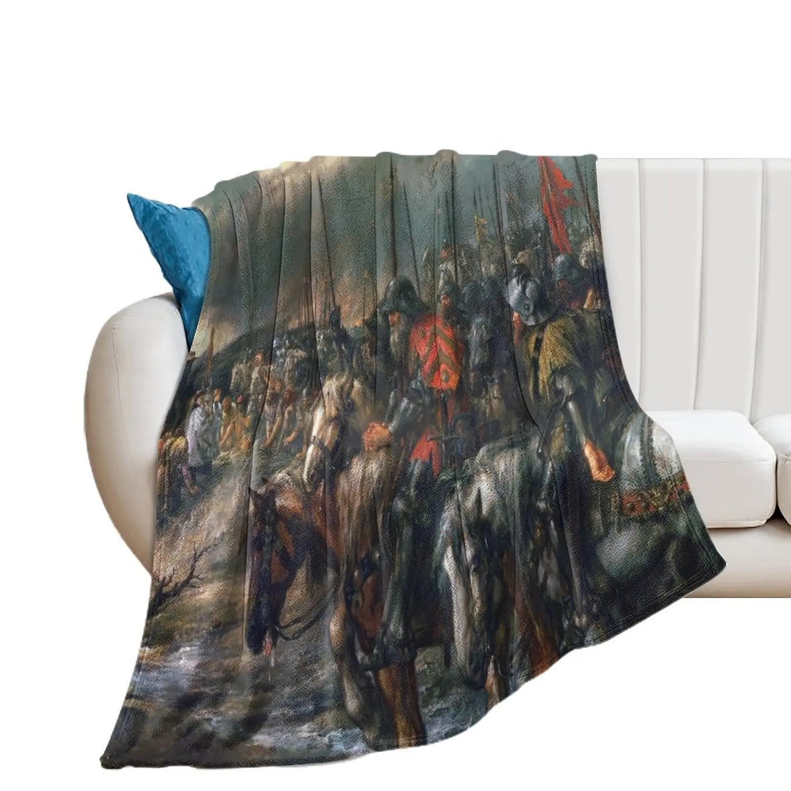 Morning of the Battle of Agincourt, 25th October 1415 - Sir John Gilbert Throw Blanket Vintage Soft Blankets For Baby Blankets