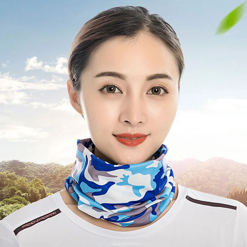 Men Women Multi-Purpose Turban Riding Scarf Cycling Bandana Neck Cover Sunscreen Ice Silk Outdoor Fishing Hiking Headwear Mask