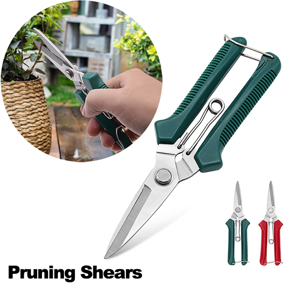 190mm Straight Head Pruning Shears Non-slip HandleStainless Steel Outils Manuels Household Bonsai Garden Scissors Pruing Shear