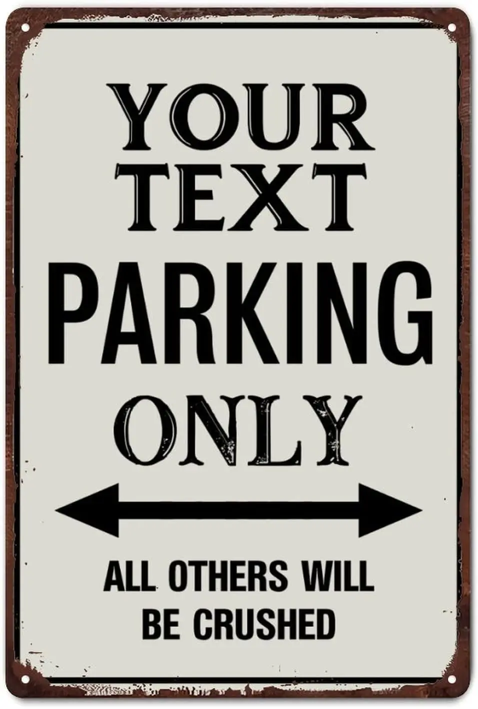 Custom Text Here Parking Only Sign Metal Sign Man Cave Garage Christmas Aluminum Tin Sign for Seasonal Holiday Decor,12x8in