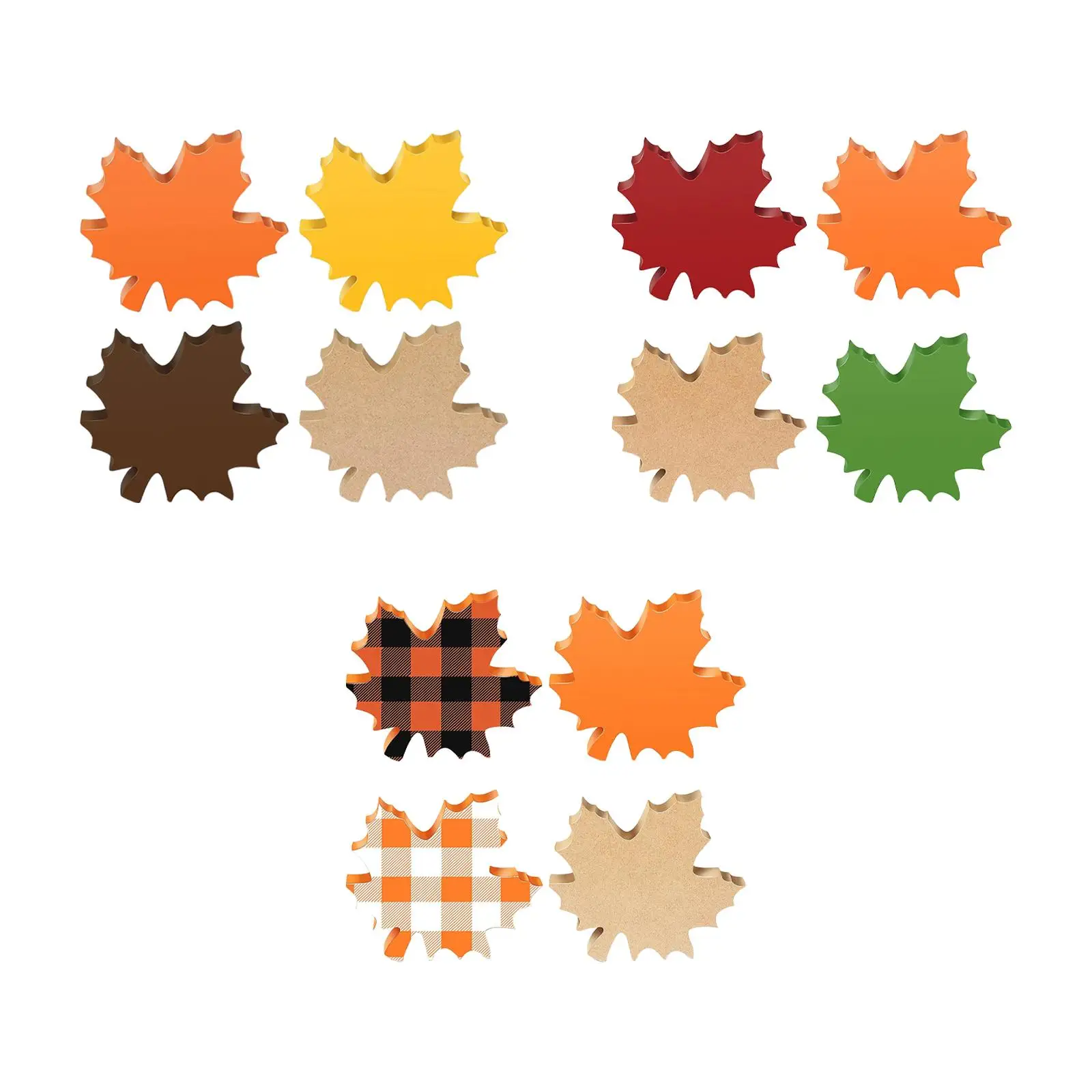 4x Thanksgiving Maple Leaf Signs Harvest Wooden Sign for Desk Mantle Home