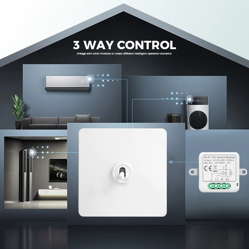Tuya Zigbee Smarte Brytere (Hvit) - close-up view