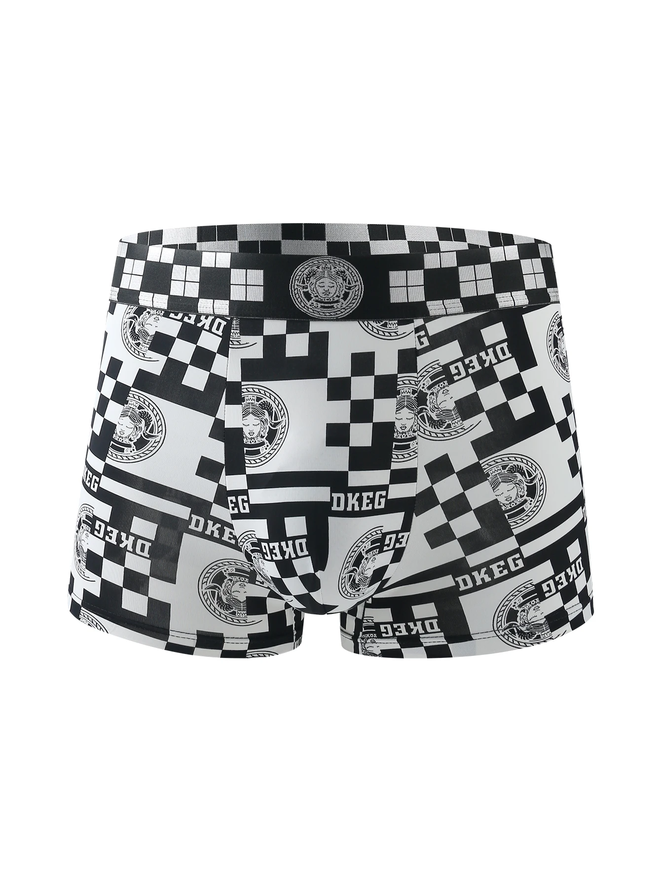 Men\'s underwear ice black and white personality printed breathable antibacterial crotch boxers men\'s shorts 7 pieces combination