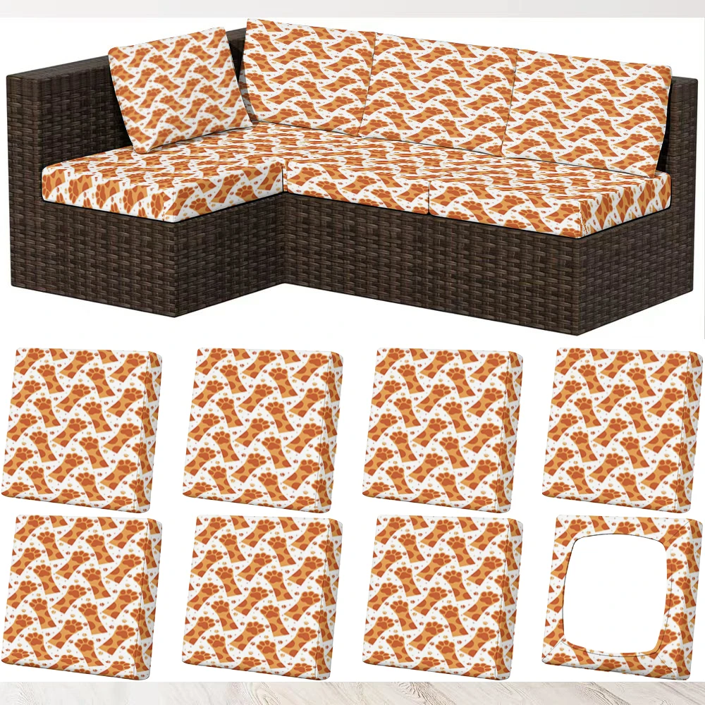 Summer Outdoor Sofa Cover with Fox Pattern, Milk Silk Fabric, Pet - Friendly, Washable Without Deformation,