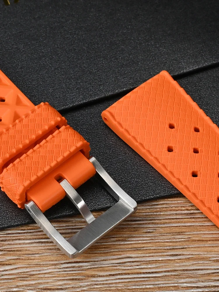 San Martin High Quality 20mm Tropical Fluorine Rubber Strap Universal FKM Watchband Fashion Comfort 316L Steel Buckle For SN0118