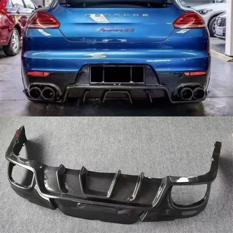 

Для Porsche Panamera970 2014-2017 настоящее углеродное волокно, задний бампер автомобиля, диффузор, разветвители, спойлер, задние автомобильные аксессуары, комплект кузова