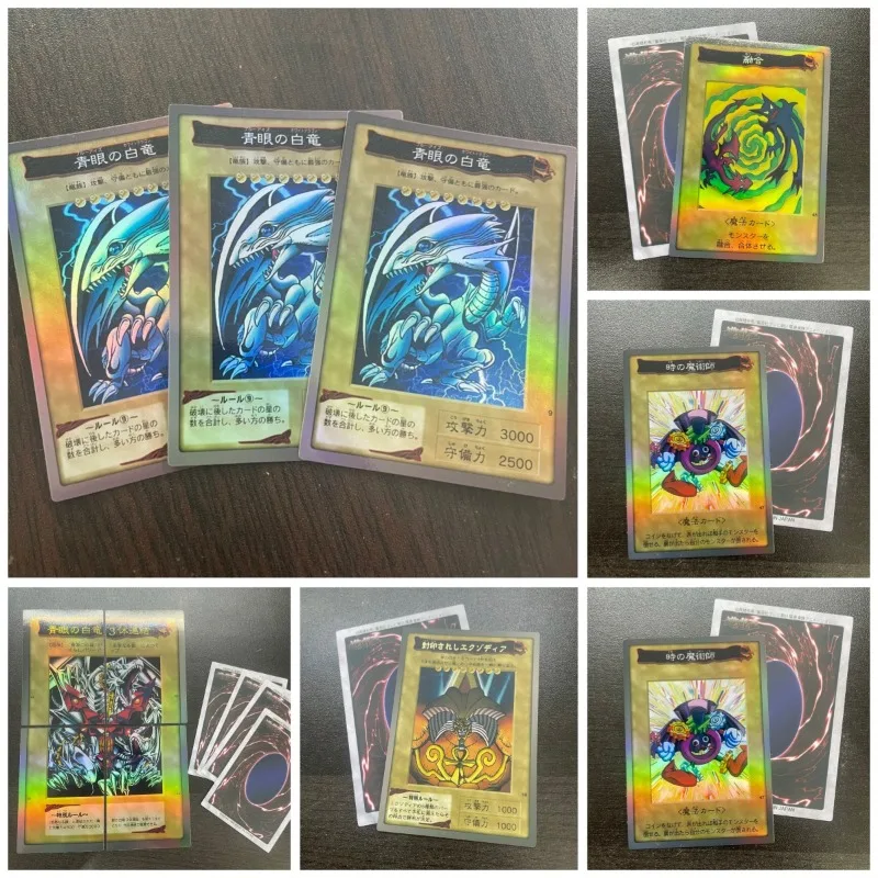 Yu-Gi-Oh! Blue-Eyes White Dragon Monster Reborn DIY SR Tarjeta Bono Mago del Tiempo Exodia El Prohibido Juego OCG Tarjeta Coleccionable