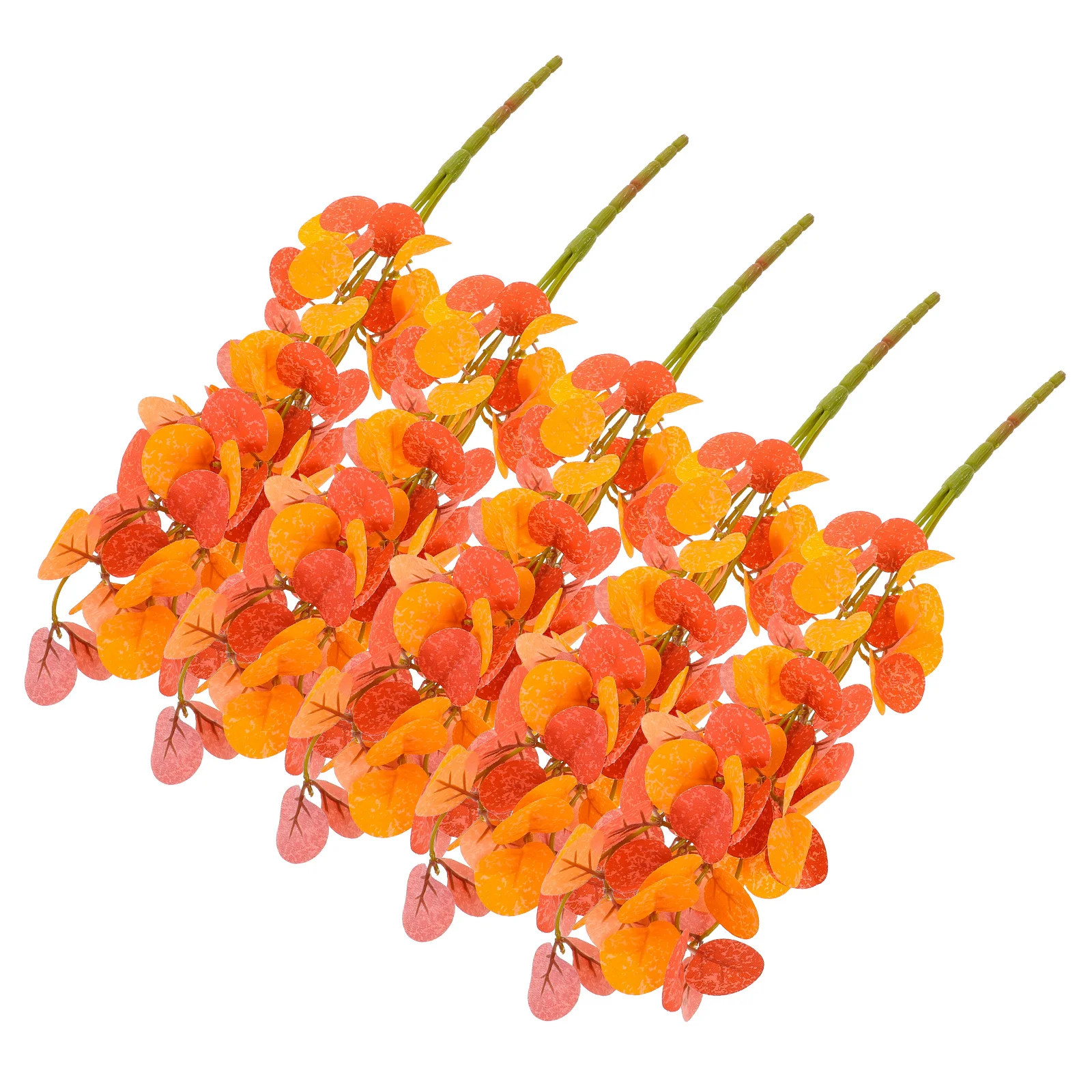 

5pcs Artificial Eucalyptus Leaves Stems Faux Fall Floral Arrangements For Home Wedding Vase Decor Simulation Greenery Branch