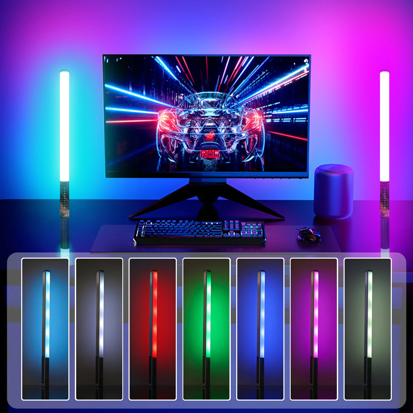 Imagem -02 - Luxceo Mood1 85cm Led Light Bar Tripé Conjunto Rgb Modo Música Decoração Iluminação para Vídeo Fotografia Studio Home