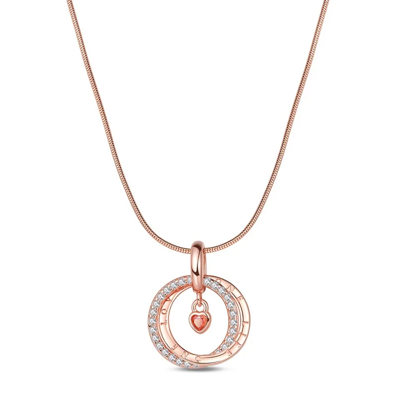 Women's 925 Sterling Silver Aurora Crystal Star Moon Key Necklace