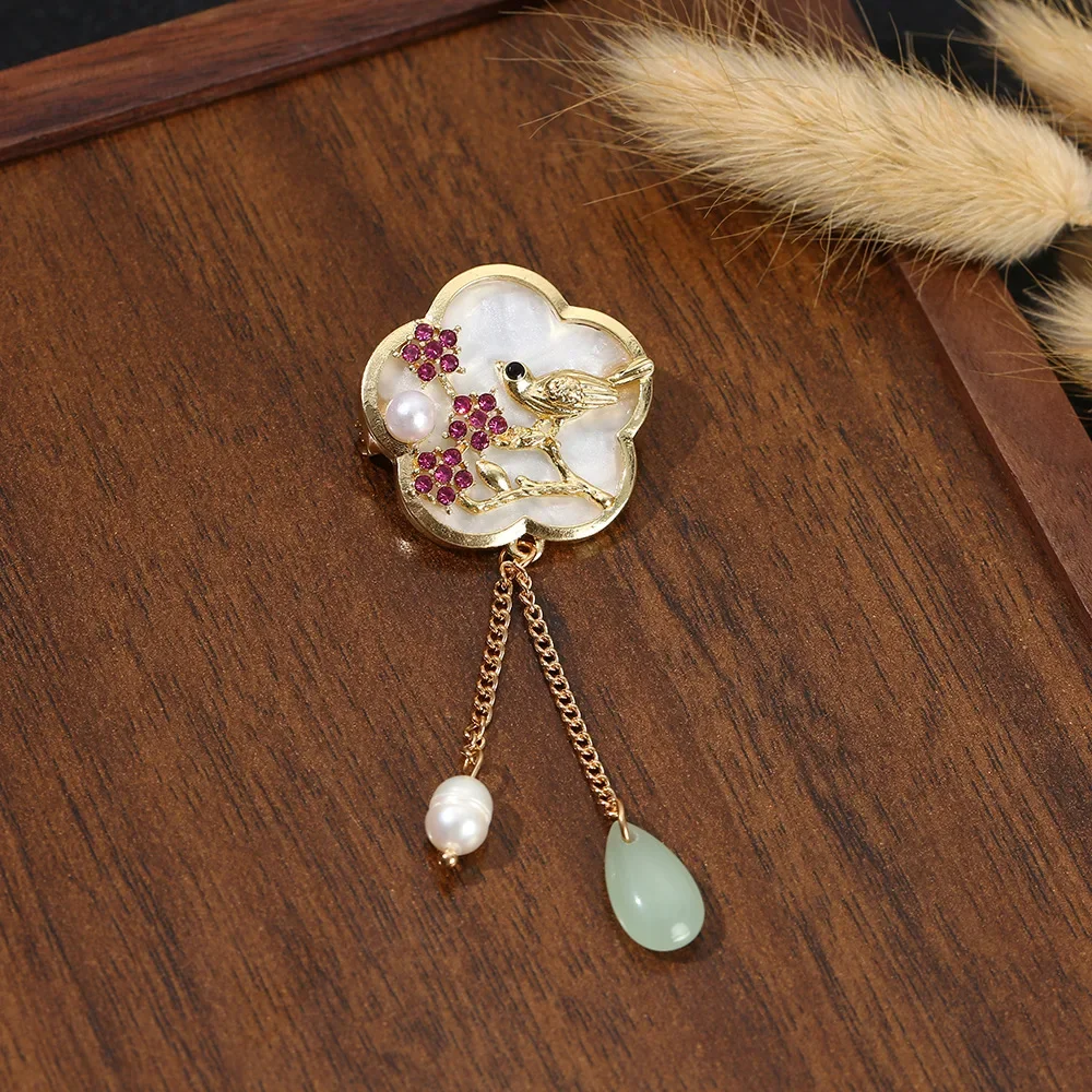 النمط الصيني المشهد اللوحة سحابة ضباب الجبل الرجعية بروش المتخصصة تصميم المرأة الصدر زهرة الأزياء بروش الملحقات #3