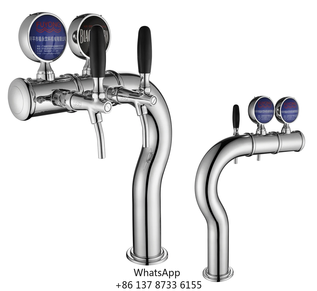 Stainless Steel Two Taps Draft Beer Tower Beer Font