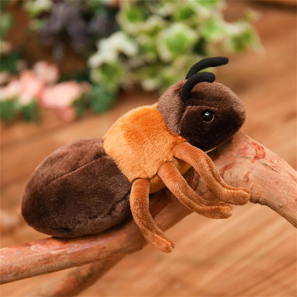 1Pc 18CM Simulation Ants Plush Toys Soft Stuffed Insect Brown Ant Plush Doll Decorative Desktop Ornaments Prank Props Gifts