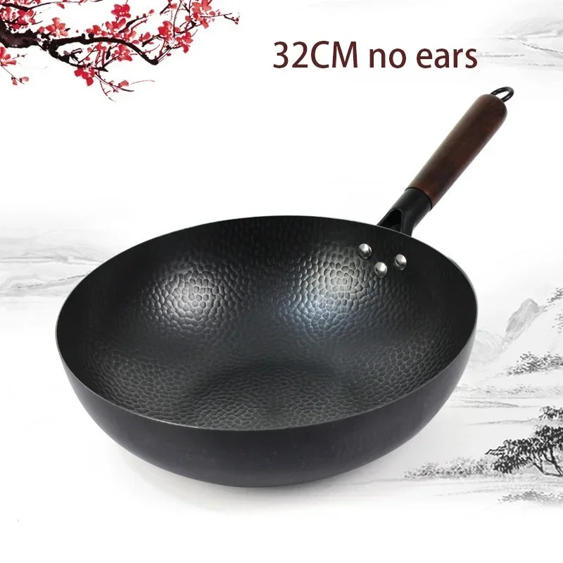 

Kitchen Non-Stick Wok Thick Honeycomb Iron Wok Large-Capacity Non-Stick Uncoated Gas/Induction Cooker Pan Household
