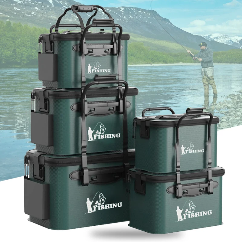

Foldable Fishing Bucket Thickened Leakproof Live Fish Keeper Multifunctional Collapsible Water Bucket for Outdoor Angling