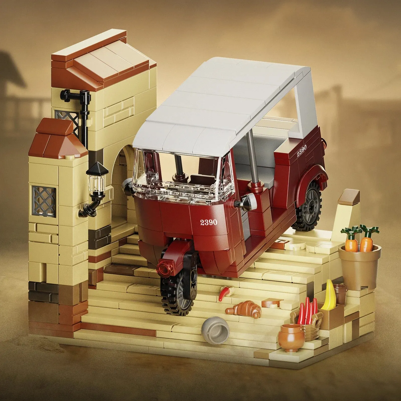 MOC Indiana Jones Galloping Indy's Rickshaw Car Building Blocks Kits The Last Crusade Tank Model Building Blocks Toy for Gift