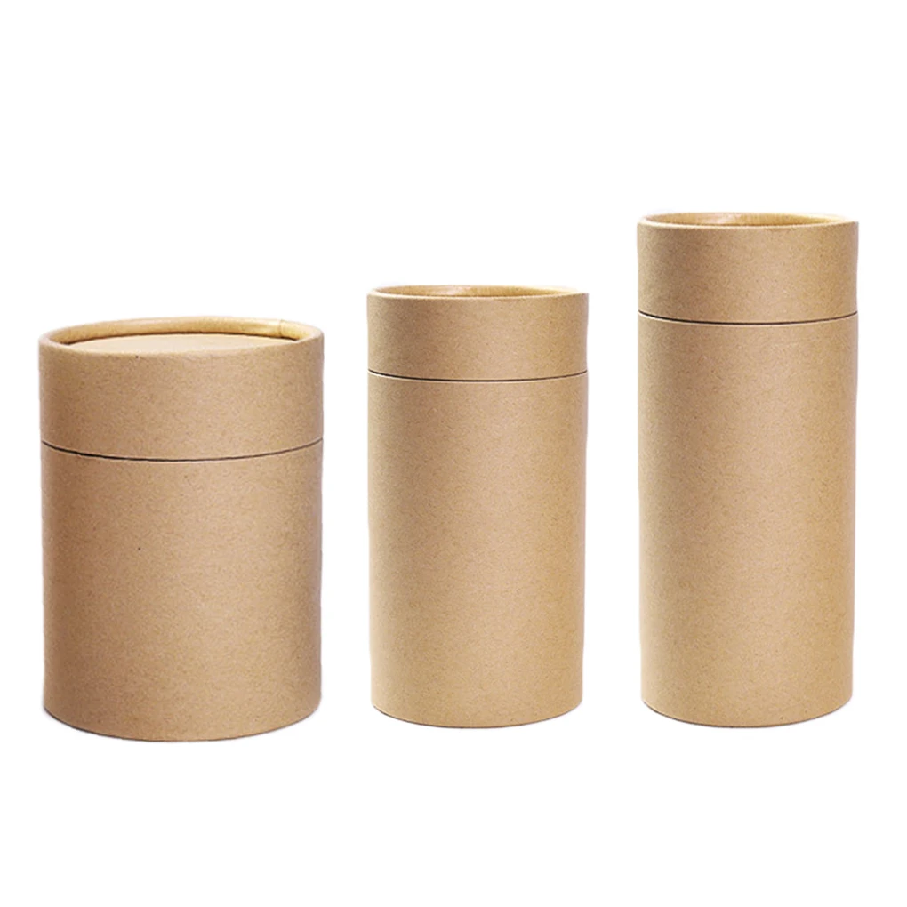 Storage Canister Tea Kraft Paper Container Moisture-proof Portable Bottle Presents Packaging Box Cookies 4 8.3x16cm