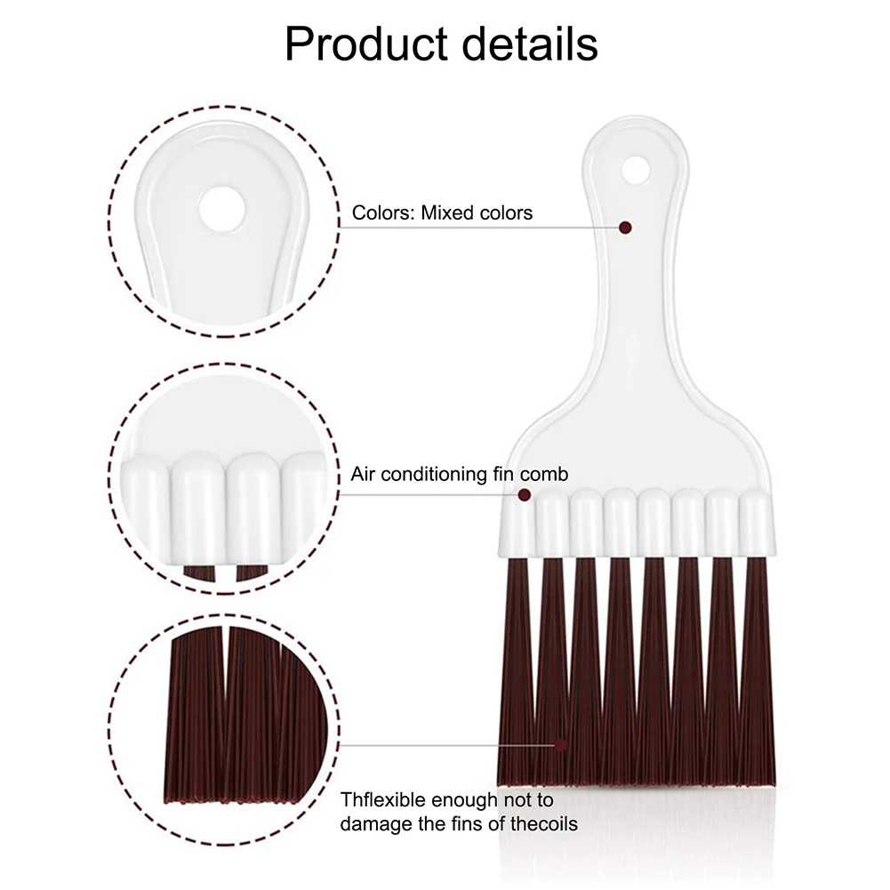 

5pcs Condenser Fin Stainless Steel Air Refrigerator Fin Cleaner Portable Refrigerator Coil Cleaning Brush Metal Universal