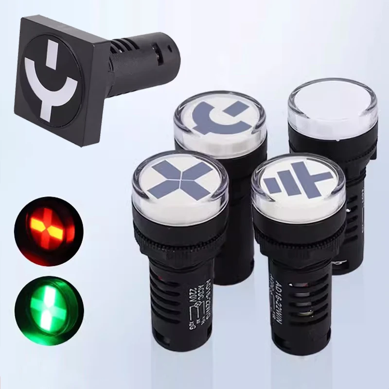 10pcs AD16-22SS WN WFG Indicator Light 22mm Red Green LED Two-color Power Signal Lamp Working 24V 36V 110V 220V 380V