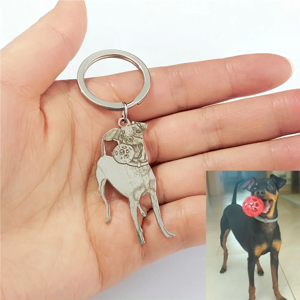 Custom Pet Picture Engrave Necklace Personalized Pet Photo Pendant Cat Dog Necklace Memorial Stainless Steel Jewelry Gift