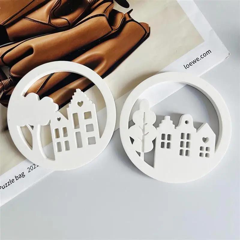 House Ornament Silicone Molds Cake Gift Trophies Gypsum Concrete Casting Molds Home Decoration Resin Casting Aromatherapy Mould